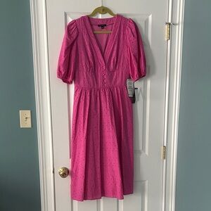 City Studio Pink Eyelet Midi Dress NWT!